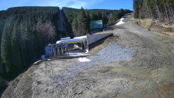 Modrá sjezdovka - dojezd k lanové dráze