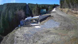 Modrá sjezdovka - dojezd k lanové dráze