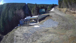 Modrá sjezdovka - dojezd k lanové dráze