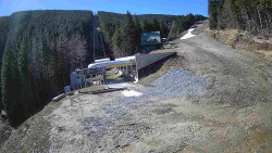 Modrá sjezdovka - dojezd k lanové dráze