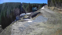 Modrá sjezdovka - dojezd k lanové dráze