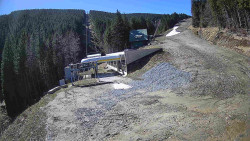 Modrá sjezdovka - dojezd k lanové dráze