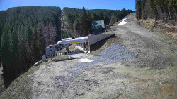 Modrá sjezdovka - dojezd k lanové dráze