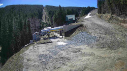 Modrá sjezdovka - dojezd k lanové dráze