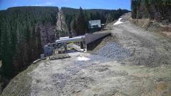 Modrá sjezdovka - dojezd k lanové dráze