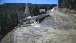 Modrá sjezdovka - dojezd k lanové dráze