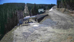 Modrá sjezdovka - dojezd k lanové dráze