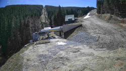 Modrá sjezdovka - dojezd k lanové dráze