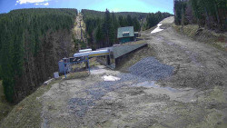 Modrá sjezdovka - dojezd k lanové dráze