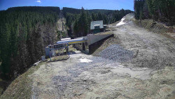 Modrá sjezdovka - dojezd k lanové dráze