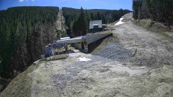 Modrá sjezdovka - dojezd k lanové dráze