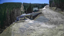 Modrá sjezdovka - dojezd k lanové dráze