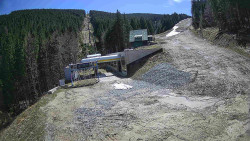 Modrá sjezdovka - dojezd k lanové dráze