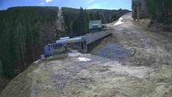 Modrá sjezdovka - dojezd k lanové dráze