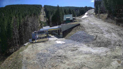 Modrá sjezdovka - dojezd k lanové dráze