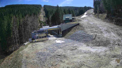 Modrá sjezdovka - dojezd k lanové dráze