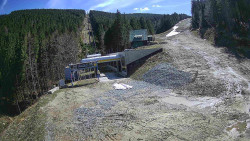 Modrá sjezdovka - dojezd k lanové dráze