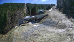 Modrá sjezdovka - dojezd k lanové dráze