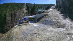 Modrá sjezdovka - dojezd k lanové dráze