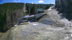 Modrá sjezdovka - dojezd k lanové dráze