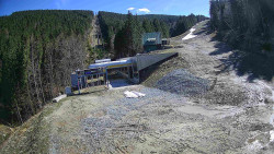 Modrá sjezdovka - dojezd k lanové dráze