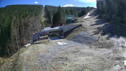 Modrá sjezdovka - dojezd k lanové dráze