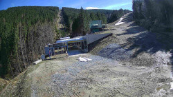 Modrá sjezdovka - dojezd k lanové dráze