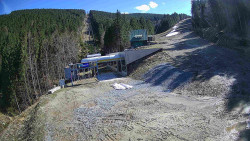 Modrá sjezdovka - dojezd k lanové dráze