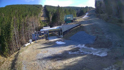 Modrá sjezdovka - dojezd k lanové dráze