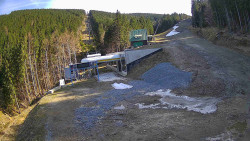 Modrá sjezdovka - dojezd k lanové dráze