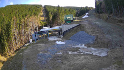 Modrá sjezdovka - dojezd k lanové dráze