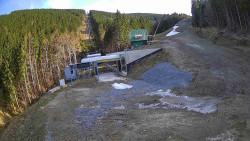 Modrá sjezdovka - dojezd k lanové dráze