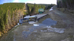 Modrá sjezdovka - dojezd k lanové dráze