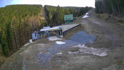 Modrá sjezdovka - dojezd k lanové dráze