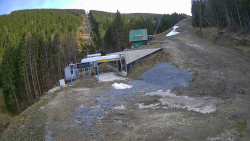 Modrá sjezdovka - dojezd k lanové dráze