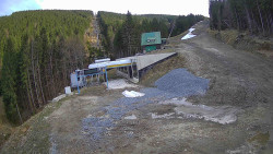 Modrá sjezdovka - dojezd k lanové dráze