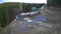 Modrá sjezdovka - dojezd k lanové dráze