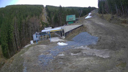 Modrá sjezdovka - dojezd k lanové dráze