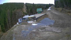 Modrá sjezdovka - dojezd k lanové dráze