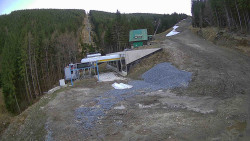 Modrá sjezdovka - dojezd k lanové dráze