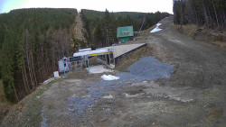 Modrá sjezdovka - dojezd k lanové dráze