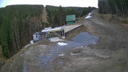 Modrá sjezdovka - dojezd k lanové dráze