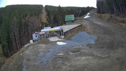 Modrá sjezdovka - dojezd k lanové dráze