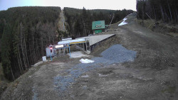 Modrá sjezdovka - dojezd k lanové dráze