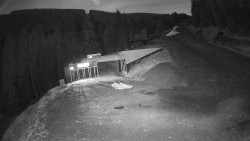 Modrá sjezdovka - dojezd k lanové dráze