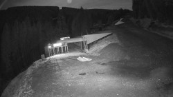 Modrá sjezdovka - dojezd k lanové dráze