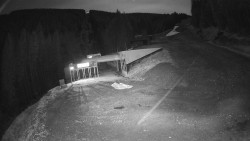 Modrá sjezdovka - dojezd k lanové dráze