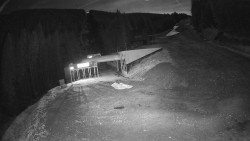 Modrá sjezdovka - dojezd k lanové dráze