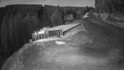 Modrá sjezdovka - dojezd k lanové dráze