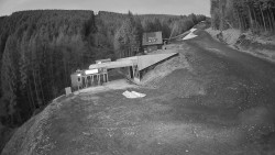 Modrá sjezdovka - dojezd k lanové dráze